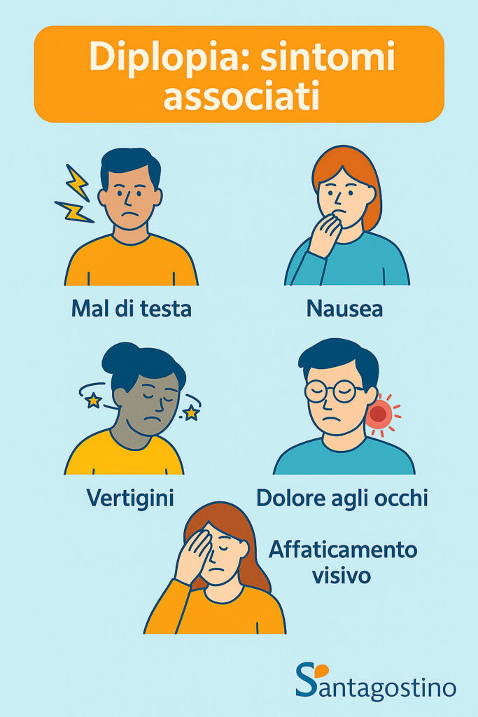 diplopia, sintomi associati