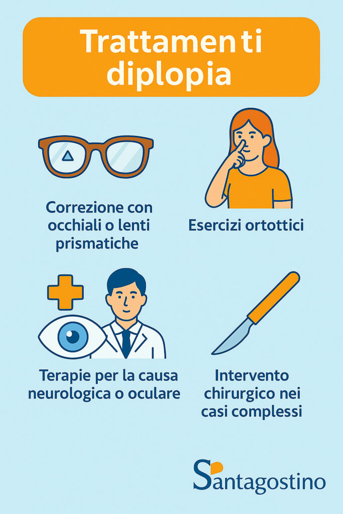 diplopia, terapia, cosa fare