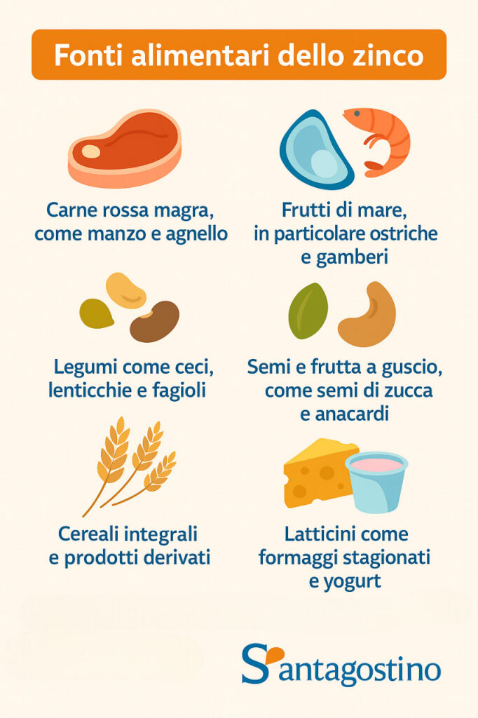 alimenti che contengono zinco
