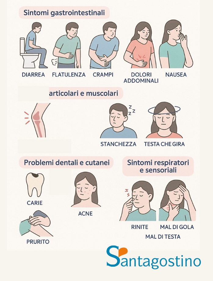 sintomi intolleranza al lattosio