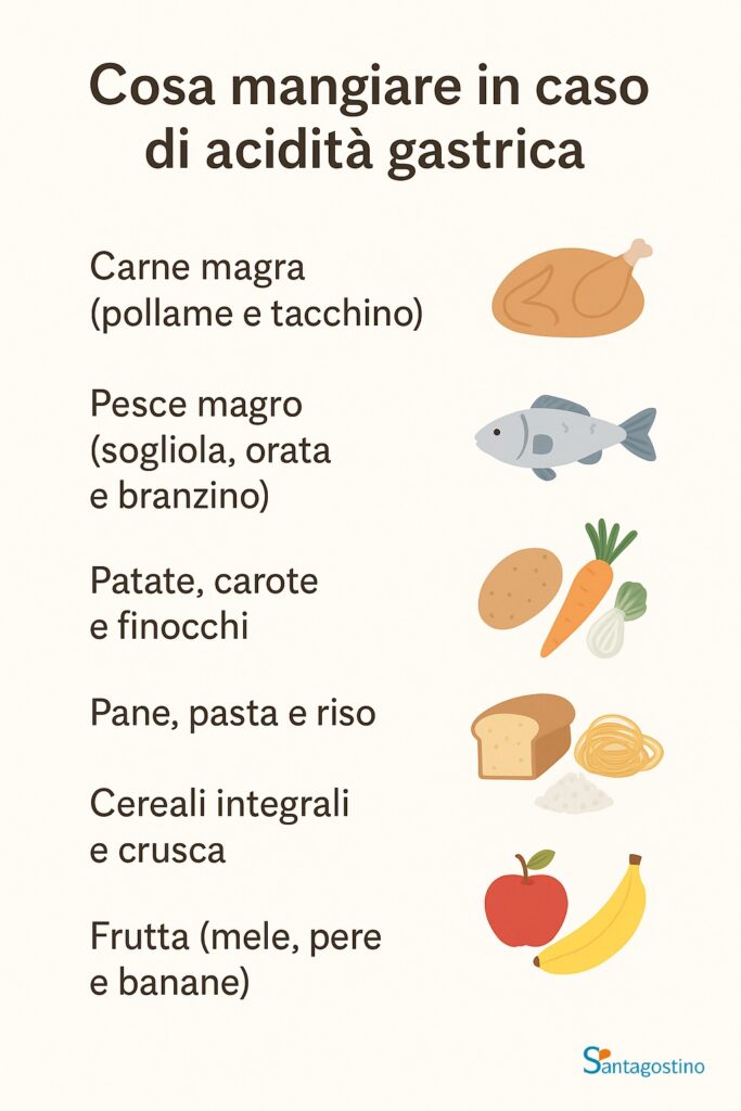 cosa mangiare acidità di stomaco