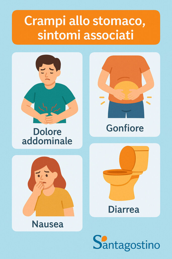 crampi allo stomaco, sintomi associati